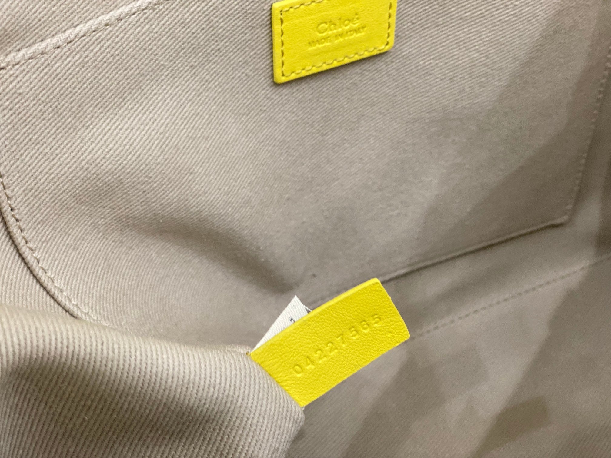 Chloé Woody tote bag 37cm yellow calfskin