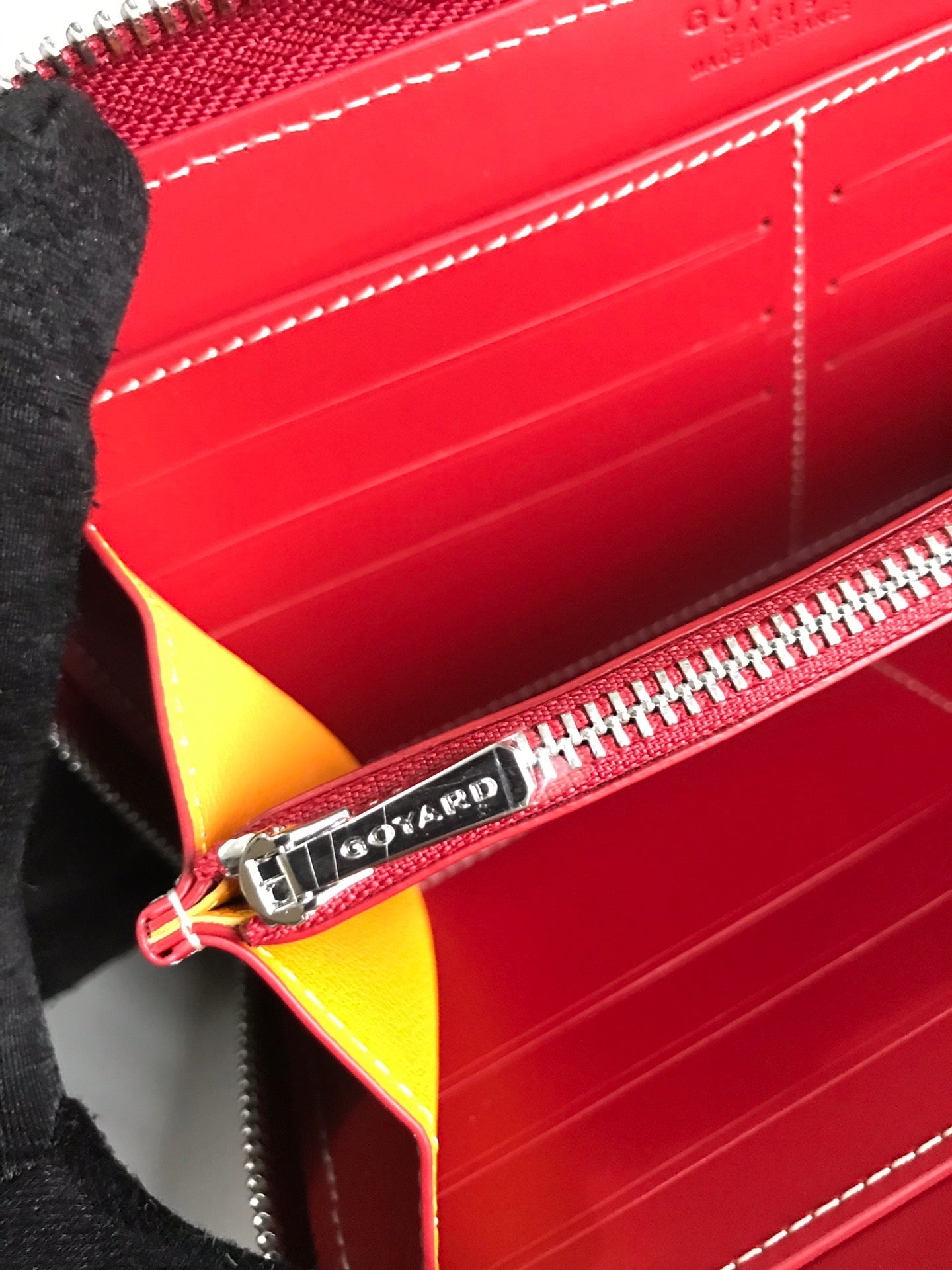 Goyard Matignon GM Wallet 20cm Red Canvas & Calfskin