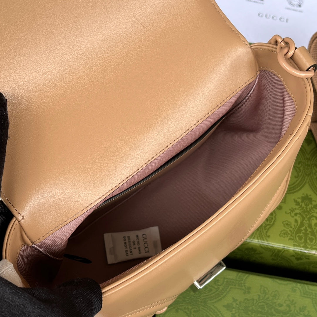 gg marmont mini 18cm all beige calfskin