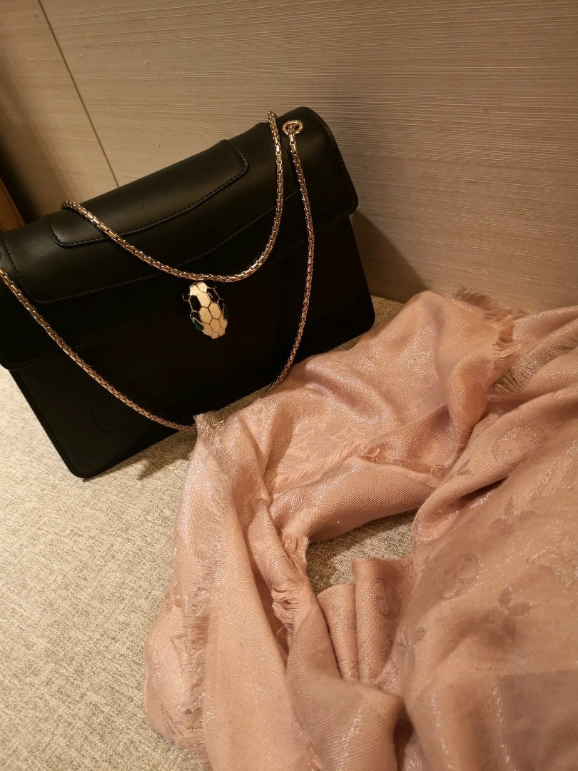 BVL Serpenti Forever Shoulder Bag 28cm Black Cowhide GHW 188653