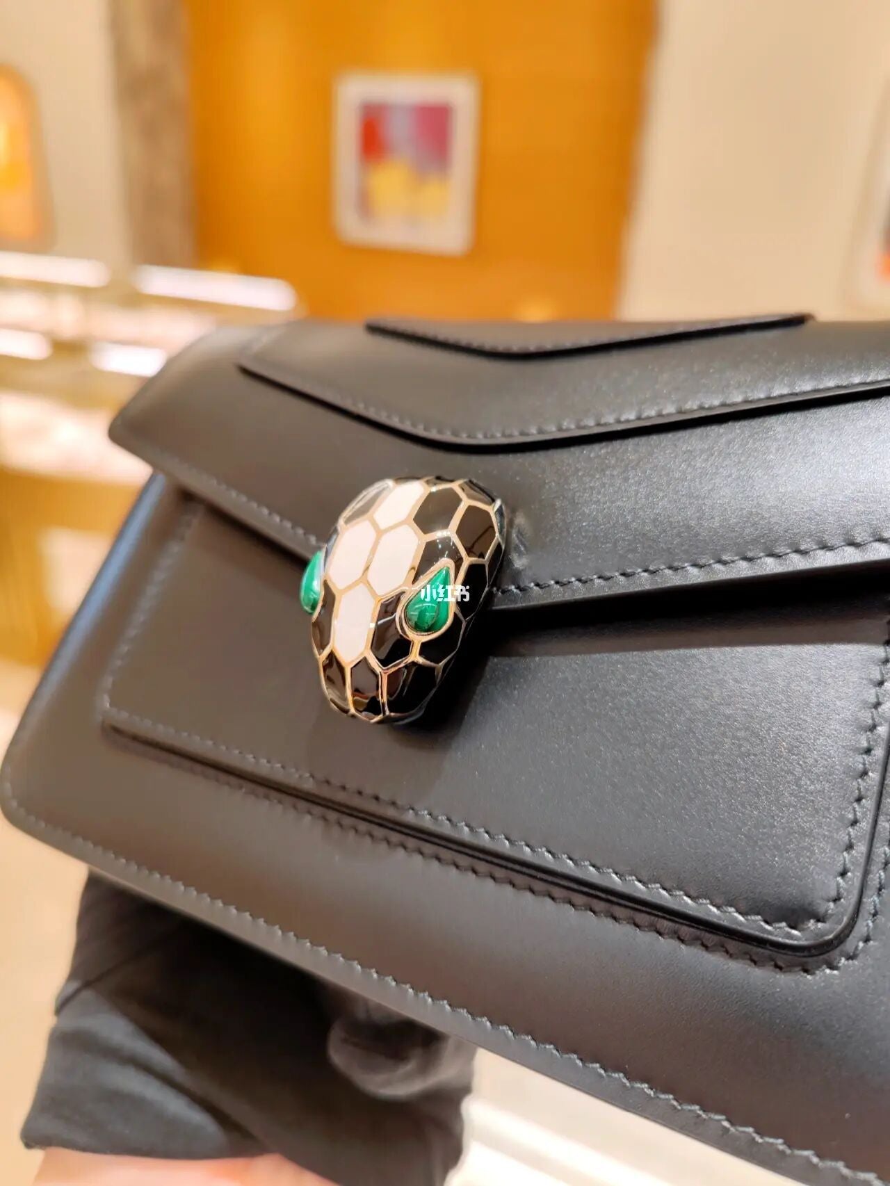 BVL Serpenti Forever Shoulder Bag 19cm Black Cowhide GHW 188654