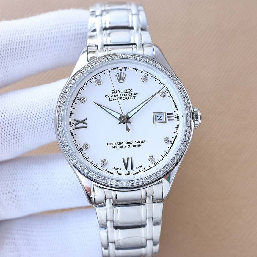 Rolex Datejust 40mm Silver Pink Gold