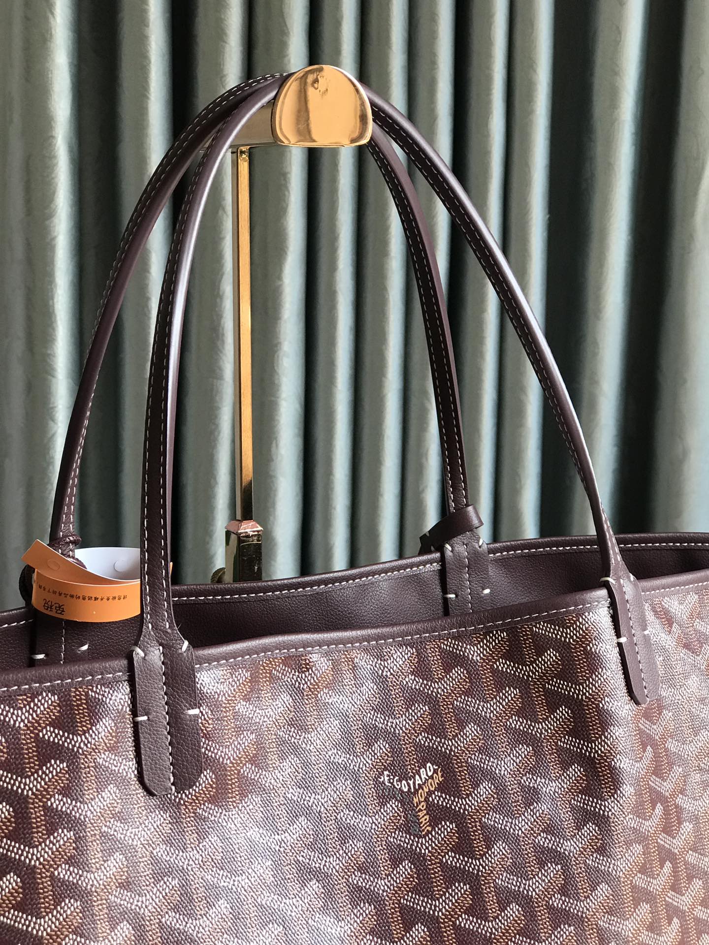 Goyard Anjou GM Bag 39cm Burgundy Calfskin Goyardine Canvas 290823