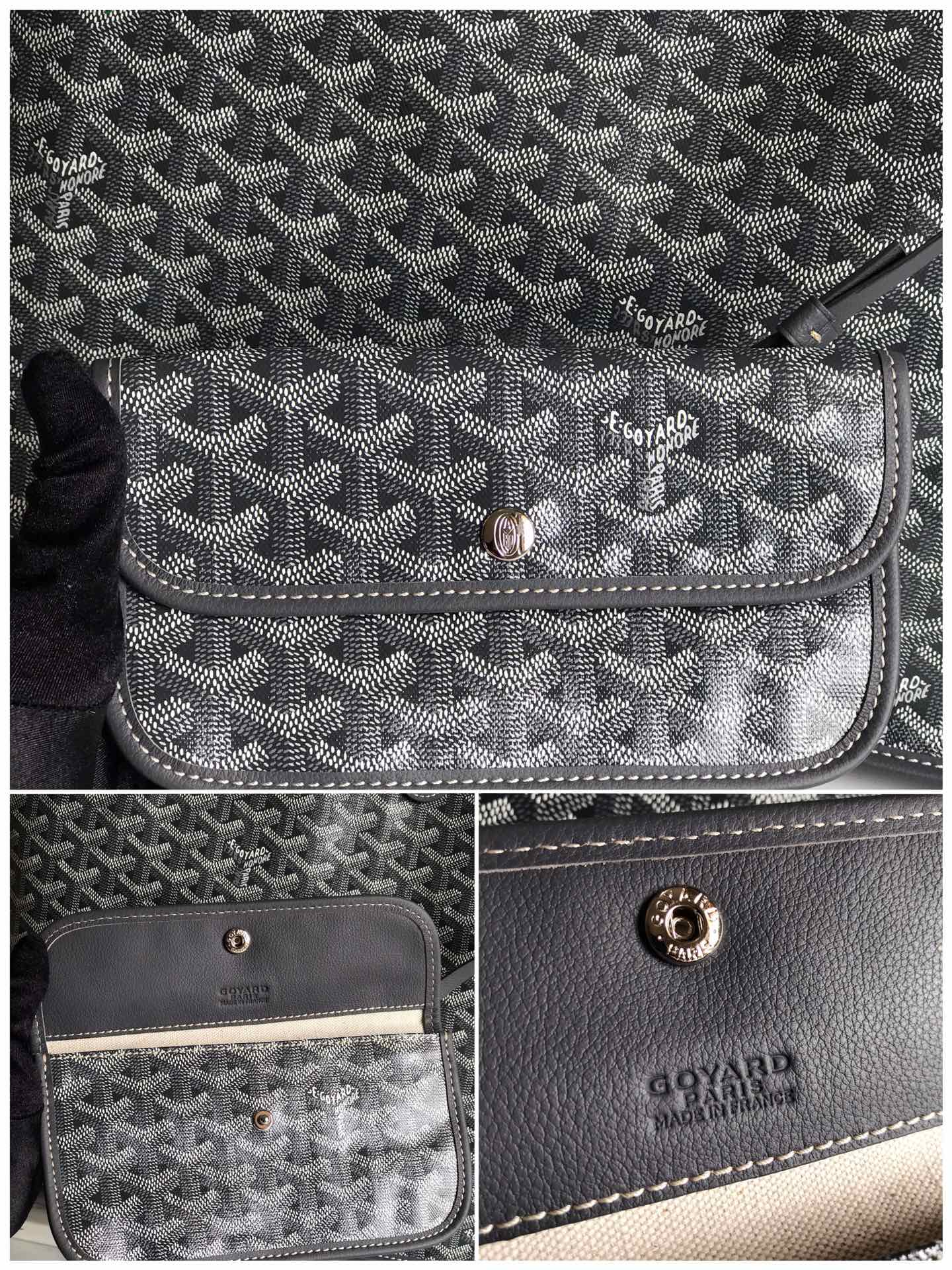 Goyard Anjou GM Bag 39cm Grey Calfskin Goyardine Canvas 290822