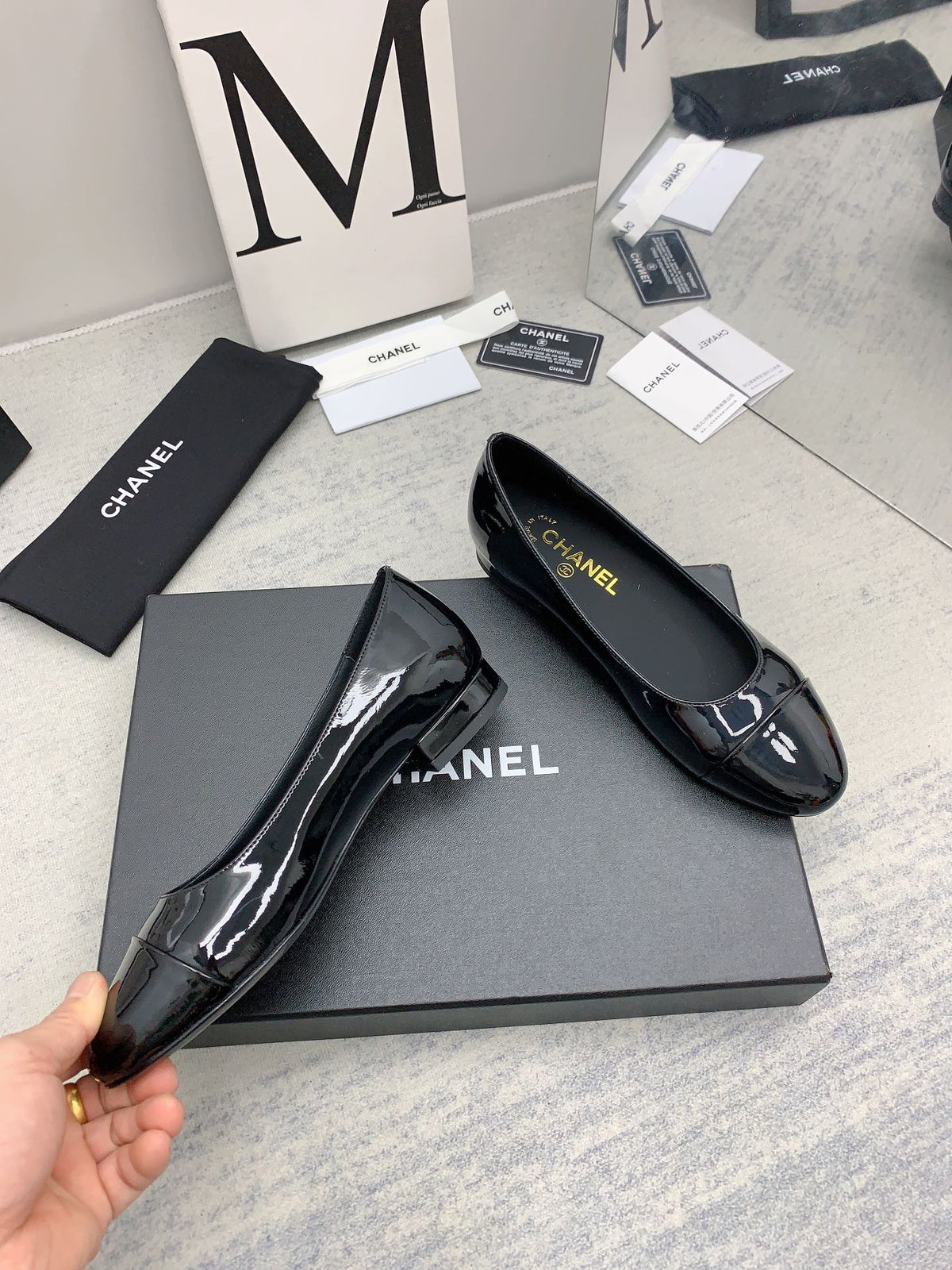 CC 26s Ballet Flats Black Patent Leather 159942