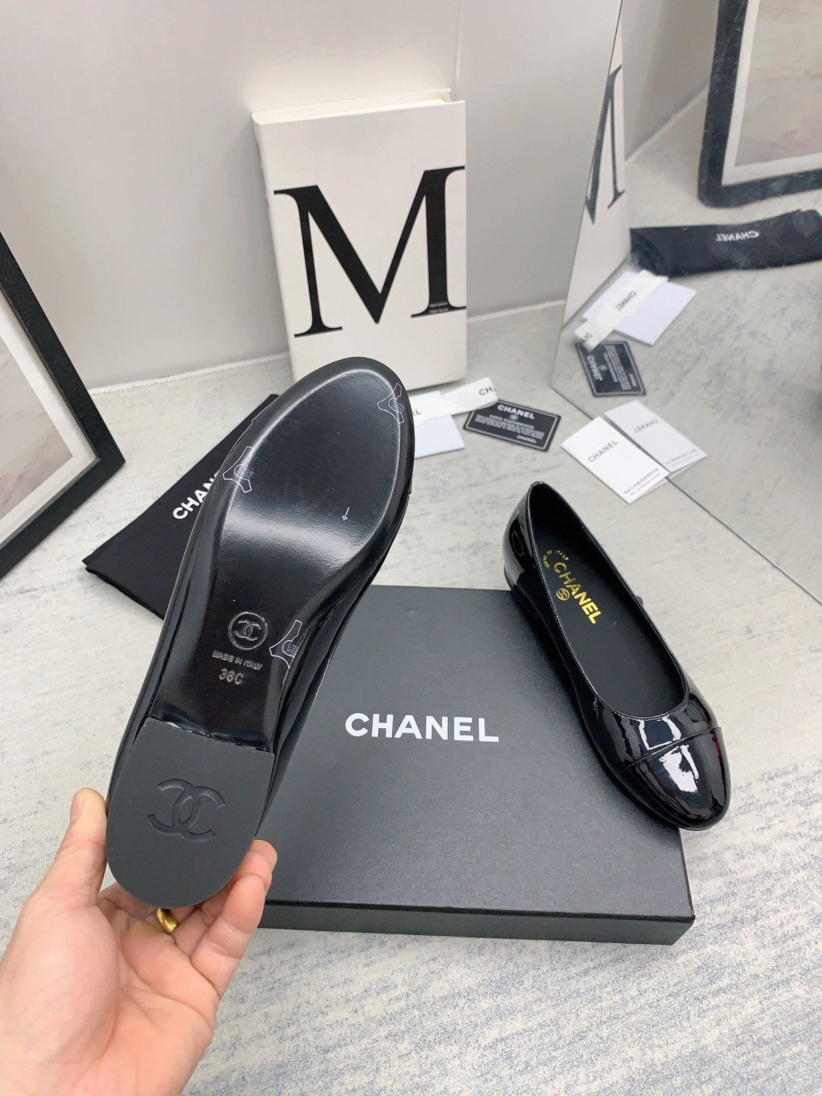 CC 26s Ballet Flats Black Patent Leather 159942