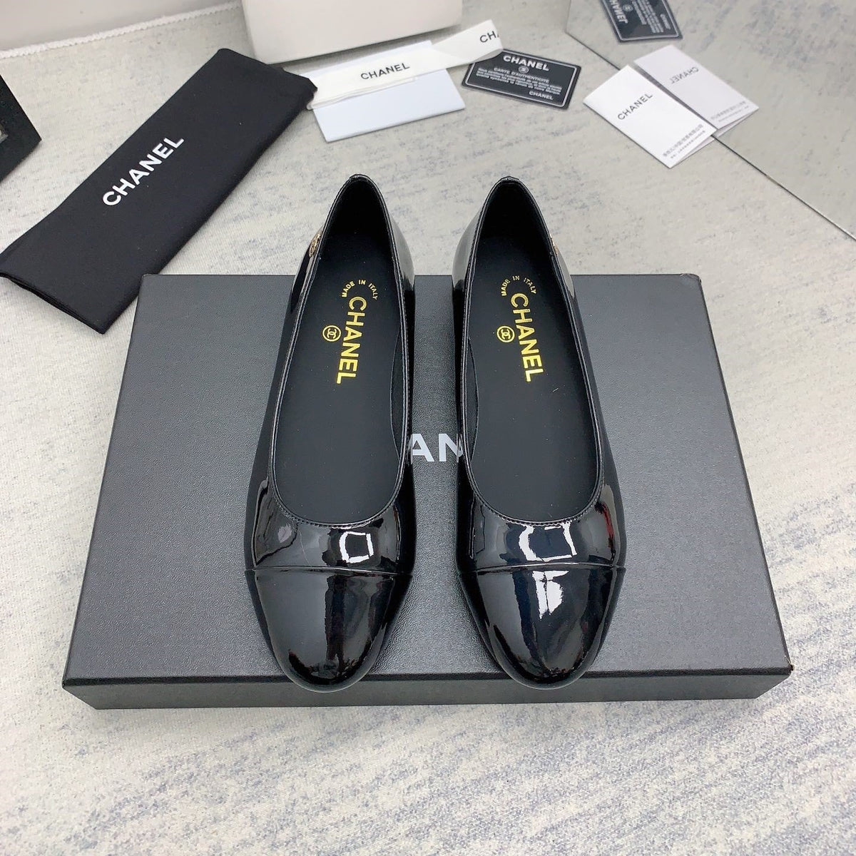 CC 26s Ballet Flats Black Patent Leather 159942