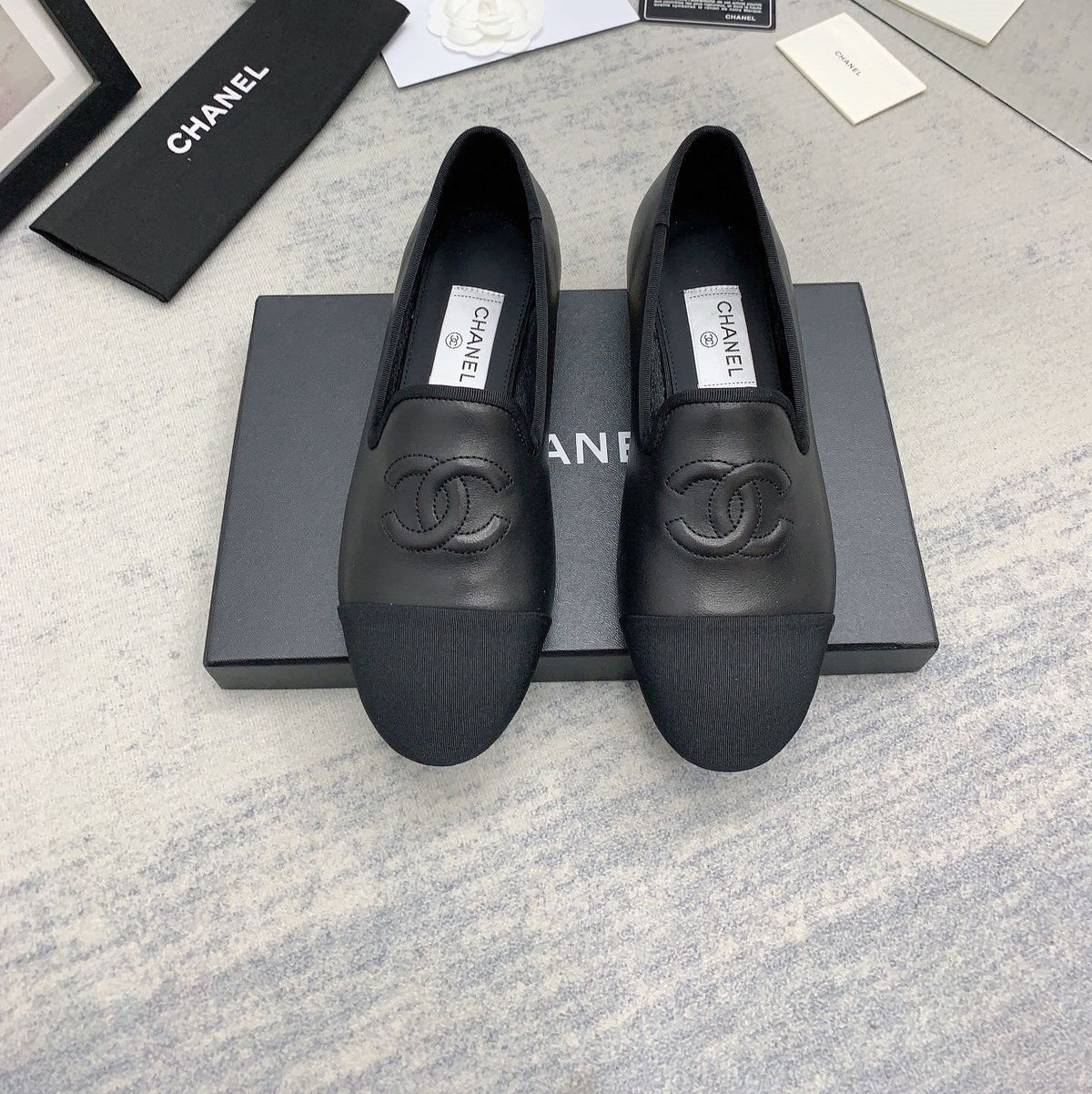 CC 26s Loafers Black Lambskin Ribbed Rubber 159942