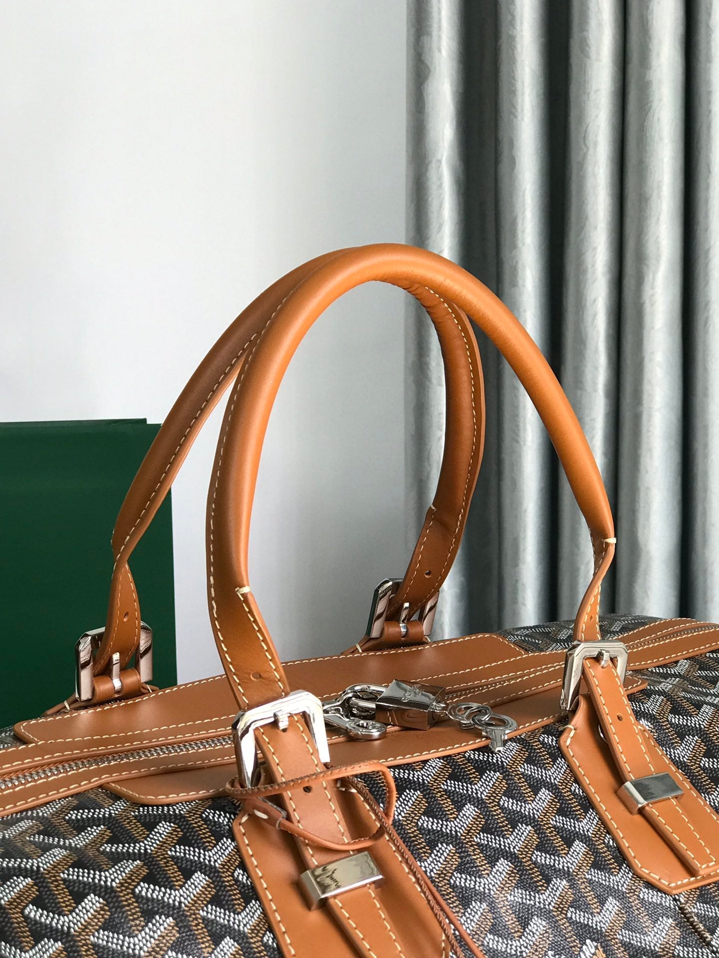 Goyard Boeing Travel Bag 45cm Black Tan Canvas & Calfskin