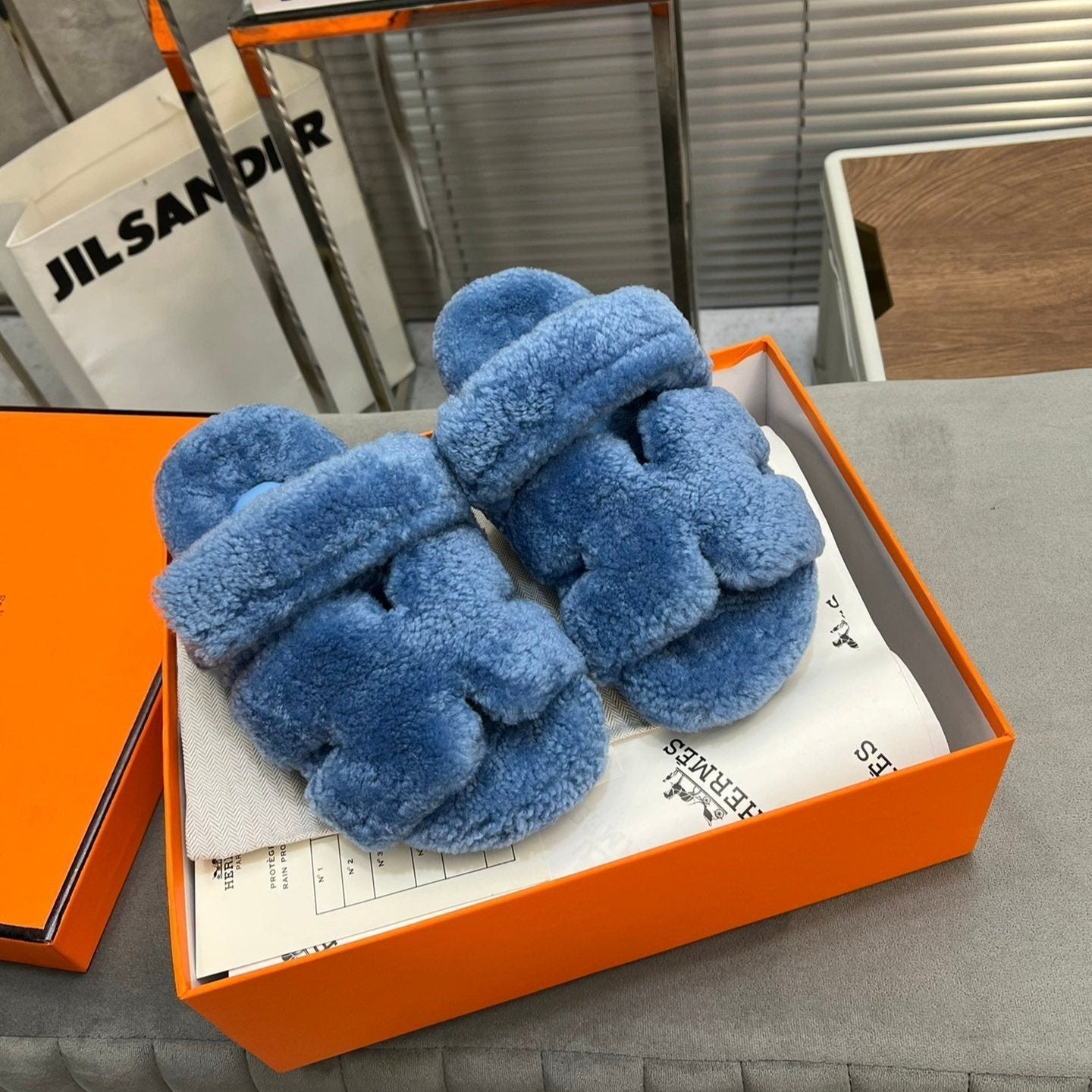 HM Chypre Sandal Blue Fleece Wool 953867