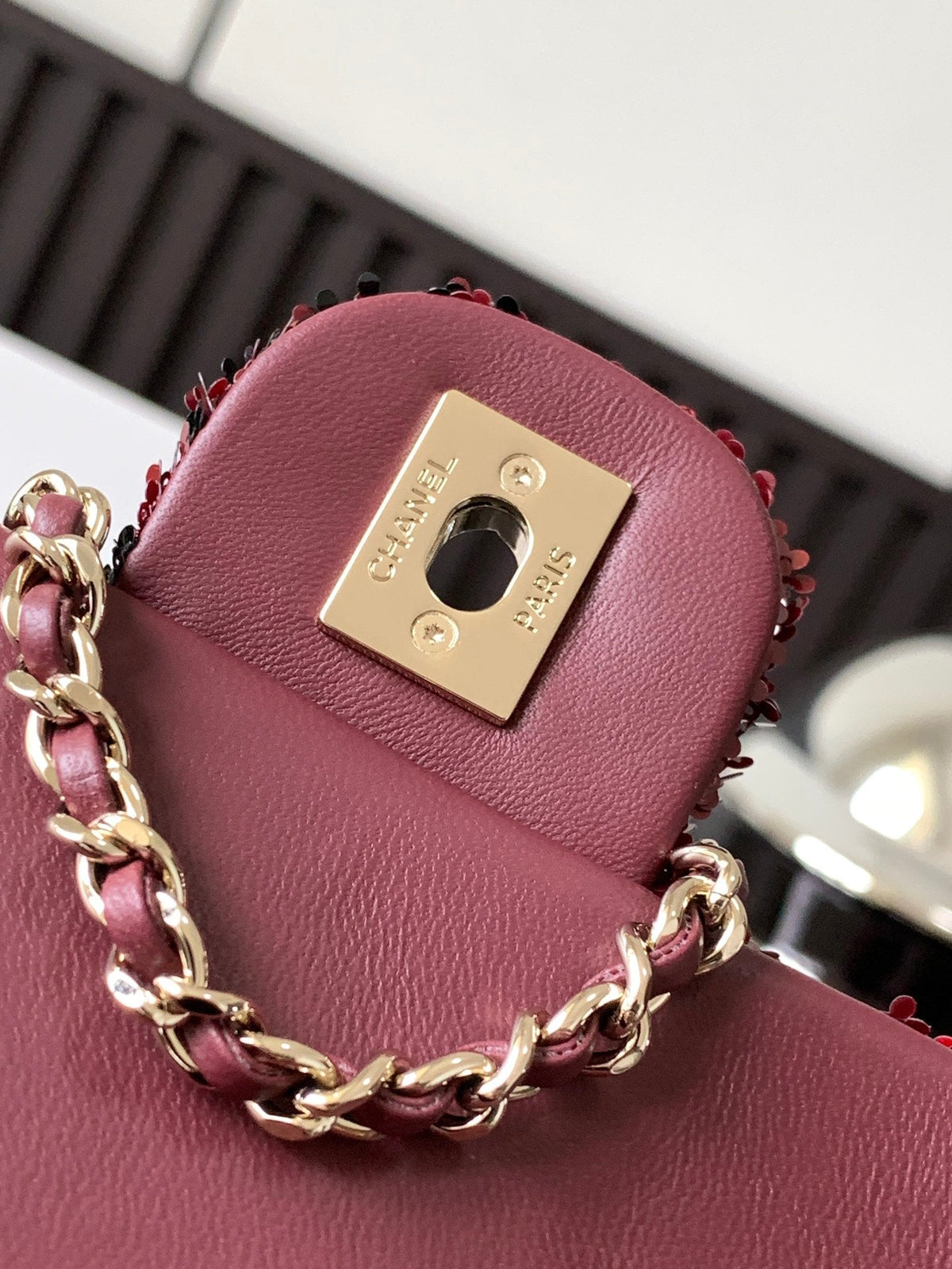 CC 26s Flap Bag Red Sequins 996774 GHW
