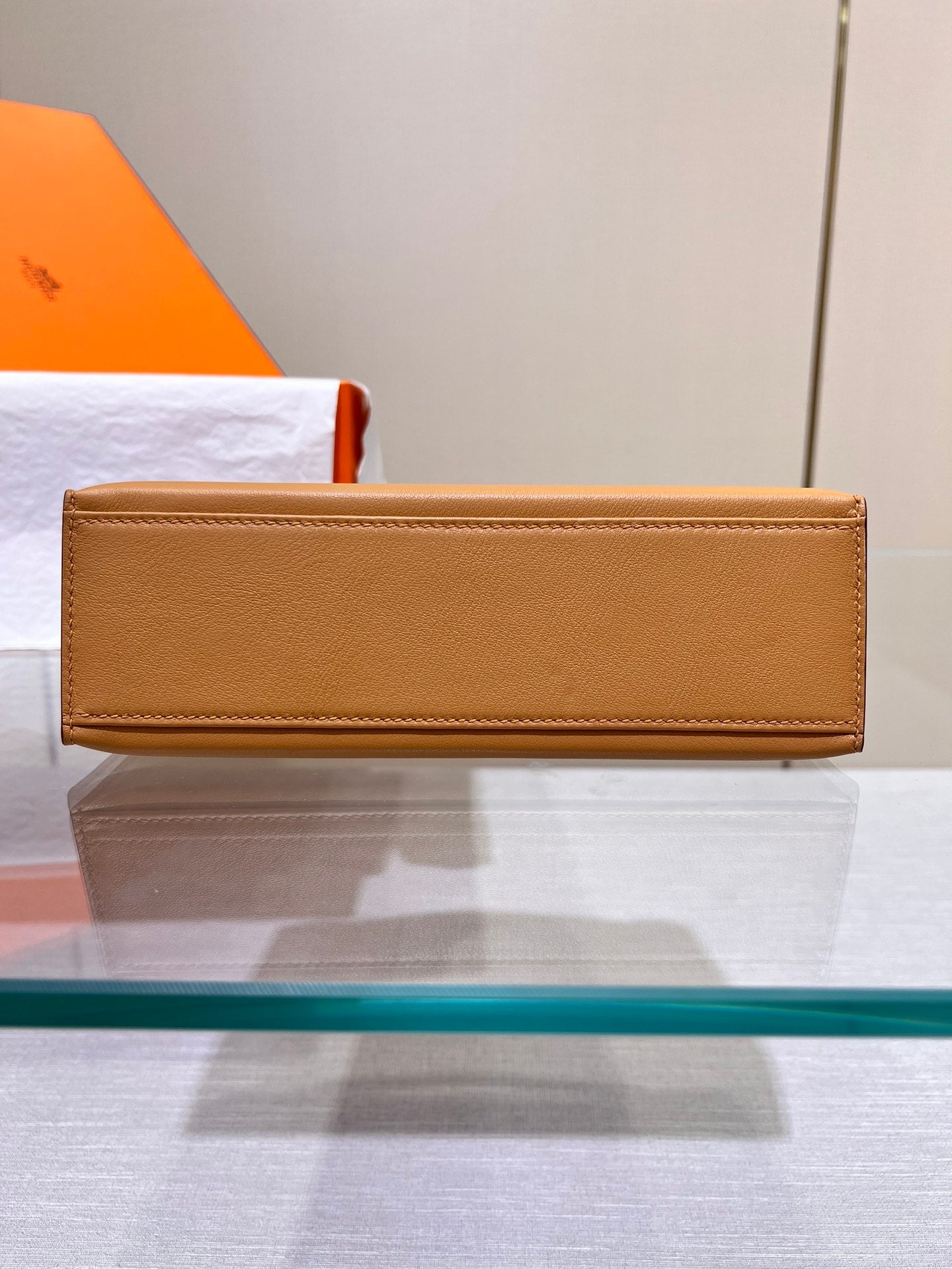 HM KELLY POCHETTE 22CM BROWN SWIFT SILVER HARDWARE