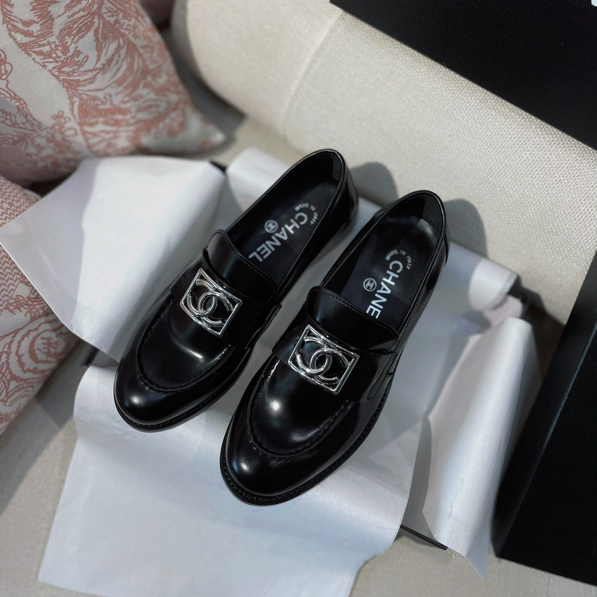 Chanel 26s Loafers Black Smooth Leather 156351