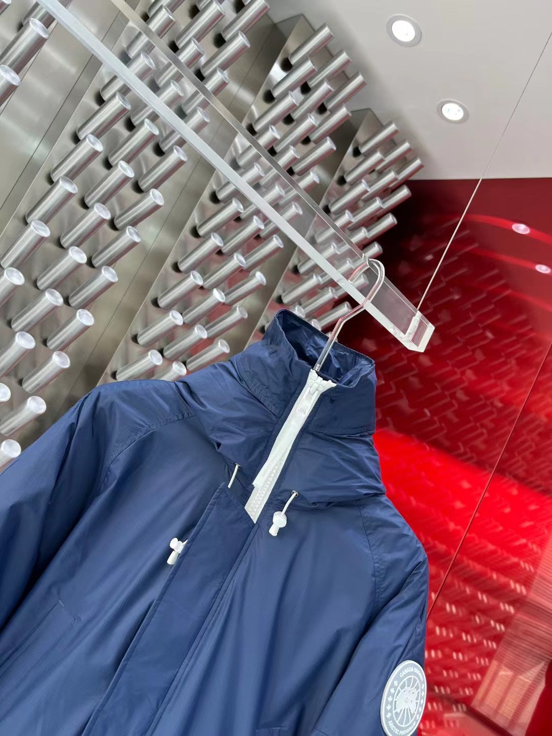 C. Goose Down jacket Could Blue Polyester 0042