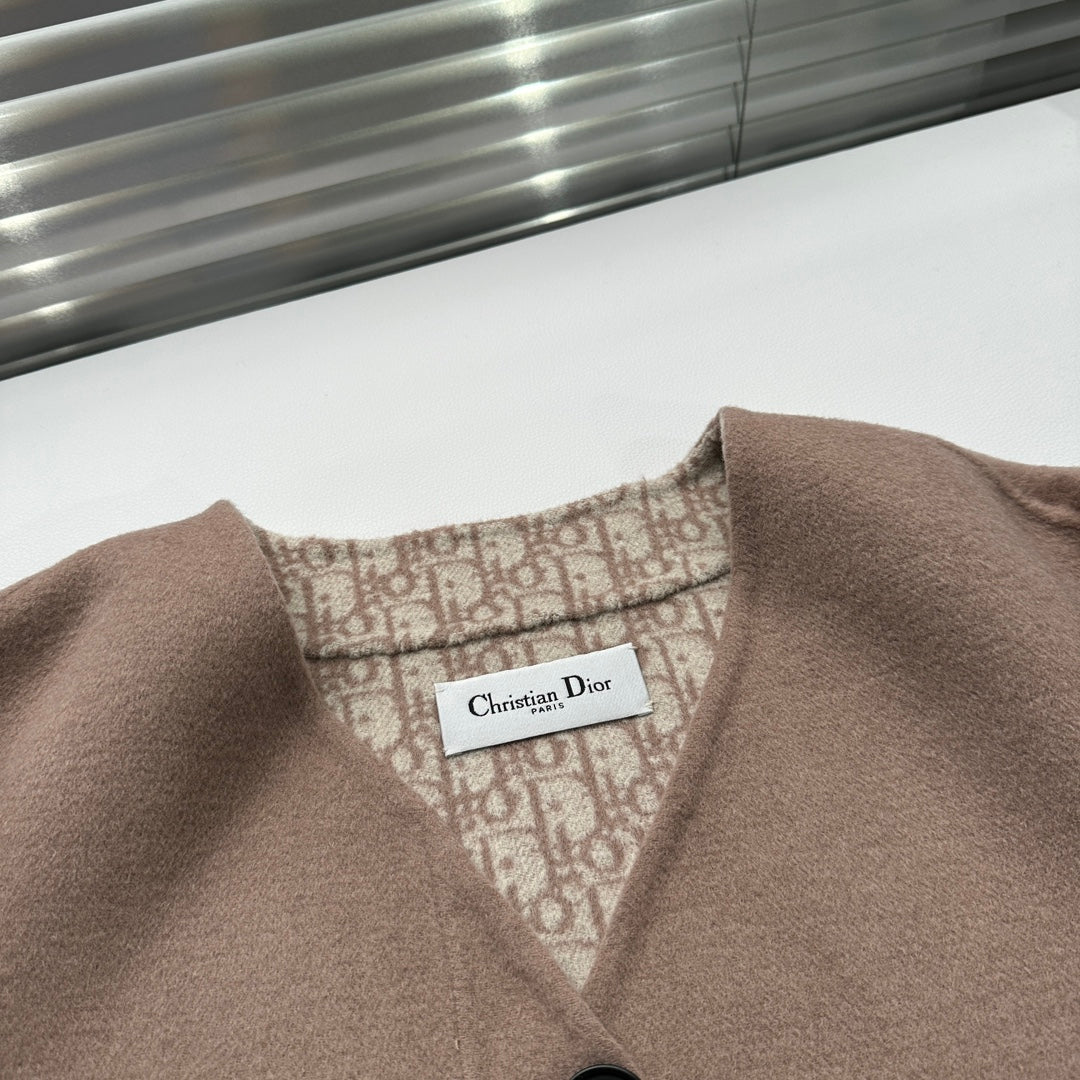 CD 26s V Neck Wool Jacket Beige Oblique Wool 429310