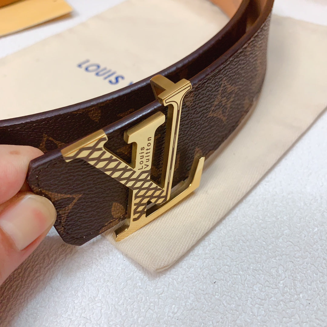 LV 4.0 Belt Brown Gold Monogram Canvas 200516
