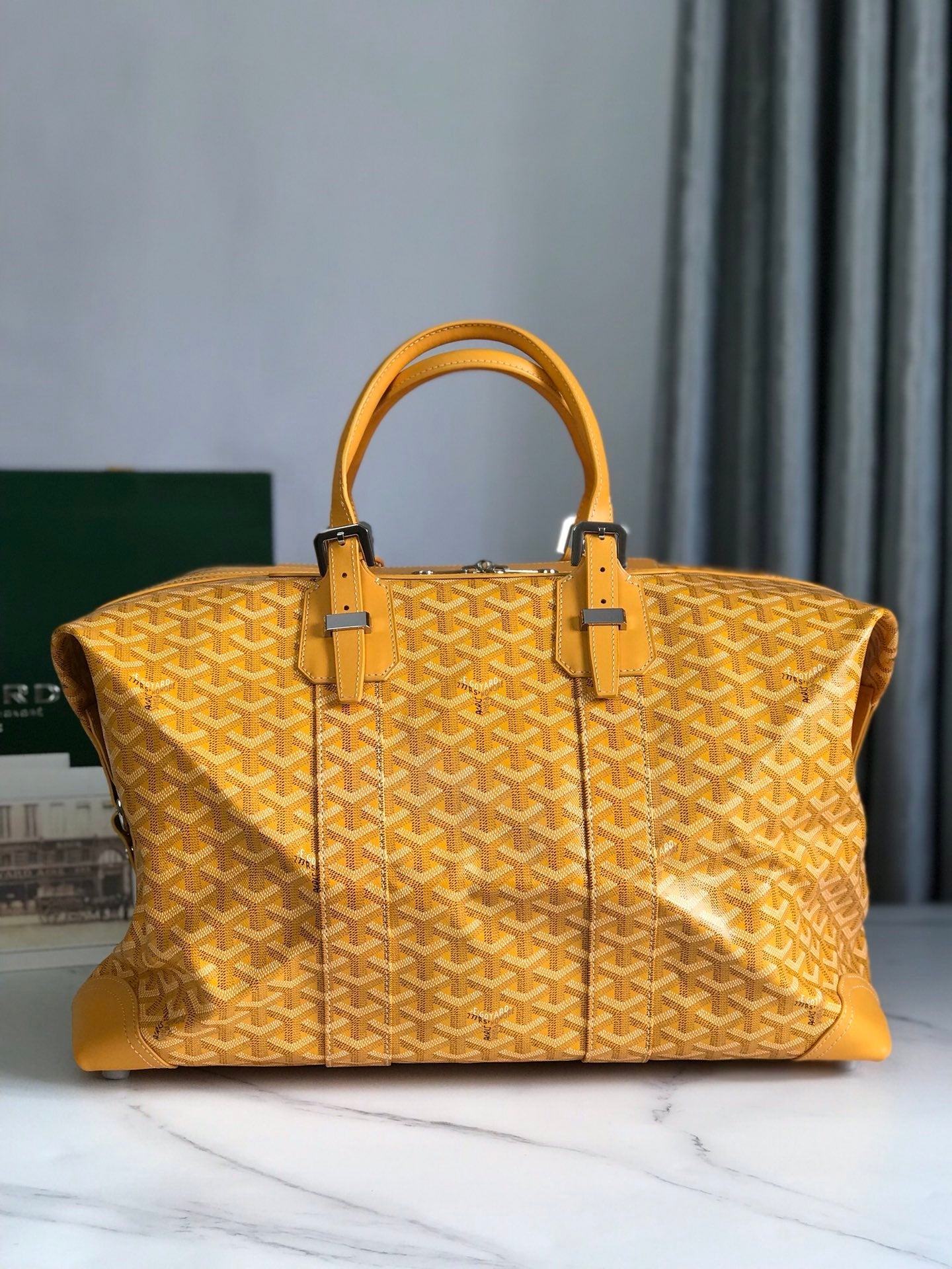 Goyard Boeing Travel Bag 45cm Yellow Canvas & Calfskin