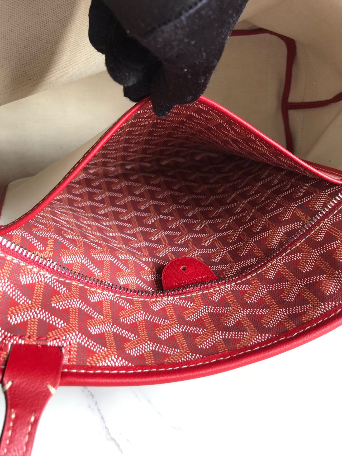 Goyard Artois PM Bag 35cm Red Canvas & Calfskin