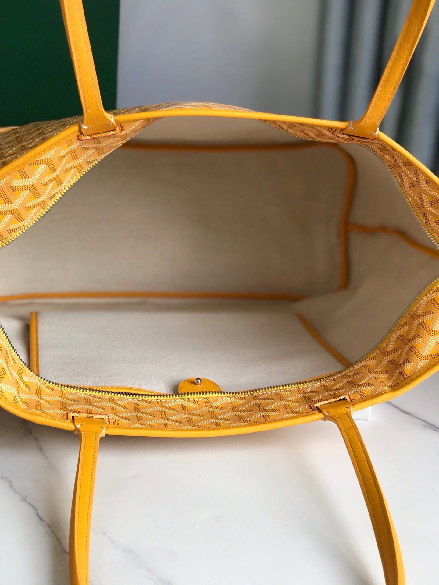 Goyard Artois PM Bag 35cm Yellow Canvas & Calfskin