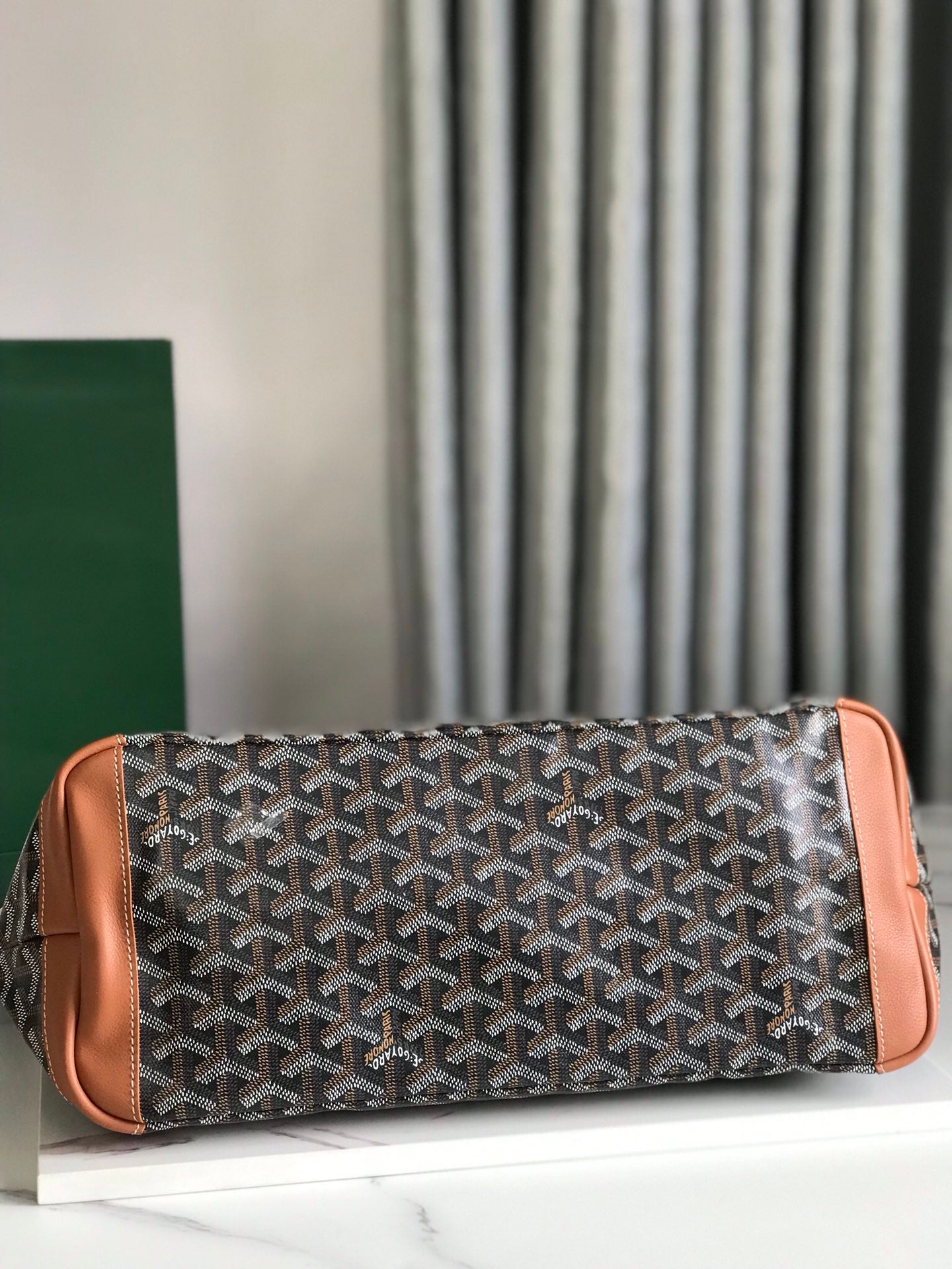 Goyard Artois PM Bag 35cm Black Tan Canvas & Calfskin