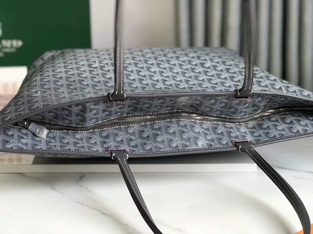 Goyard Artois PM Bag 35cm Grey Canvas & Calfskin