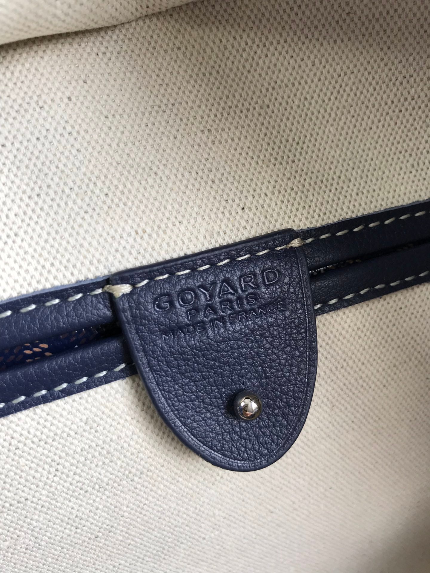 Goyard Artois PM Bag 35cm Navy Blue Canvas & Calfskin