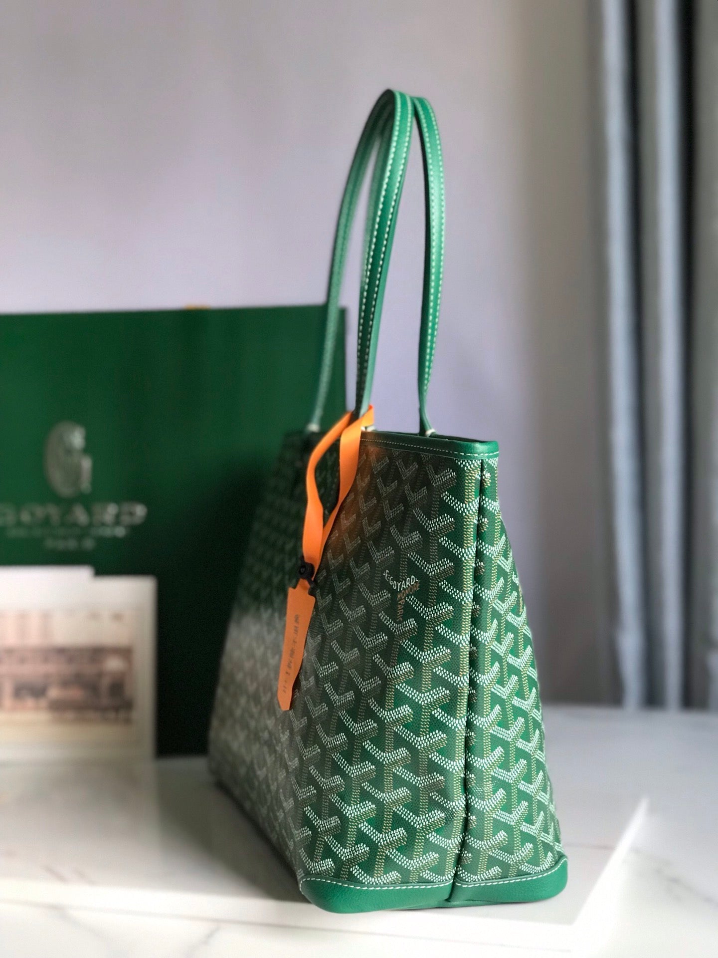 Goyard Artois Bag 30cm Green Canvas & Calfskin