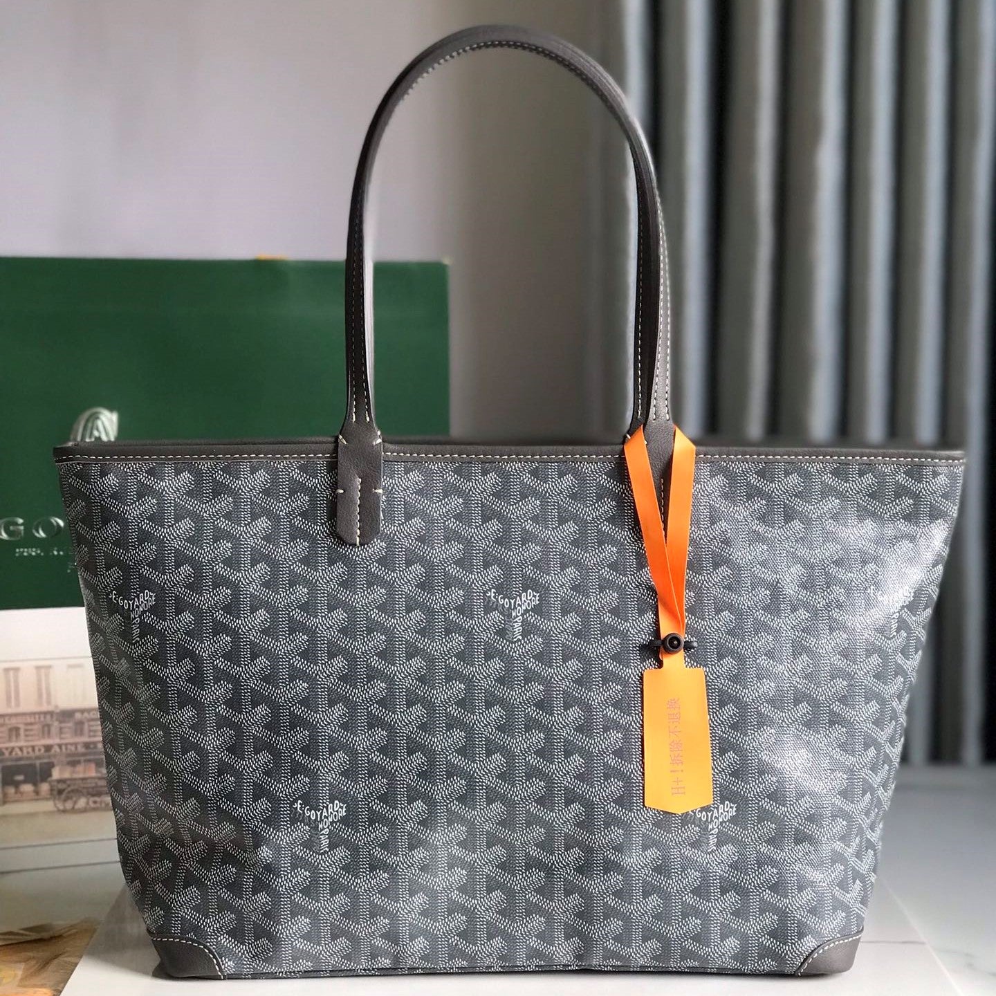 Goyard Artois Bag 30cm Grey Canvas & Calfskin