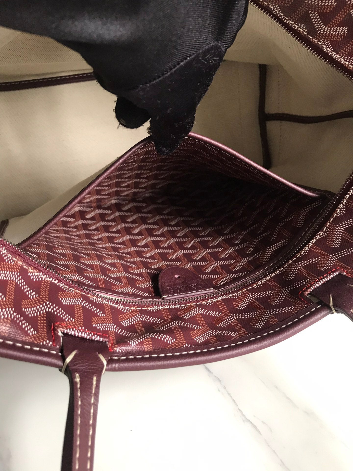 Goyard Artois Bag 30cm Burgundy Canvas & Calfskin
