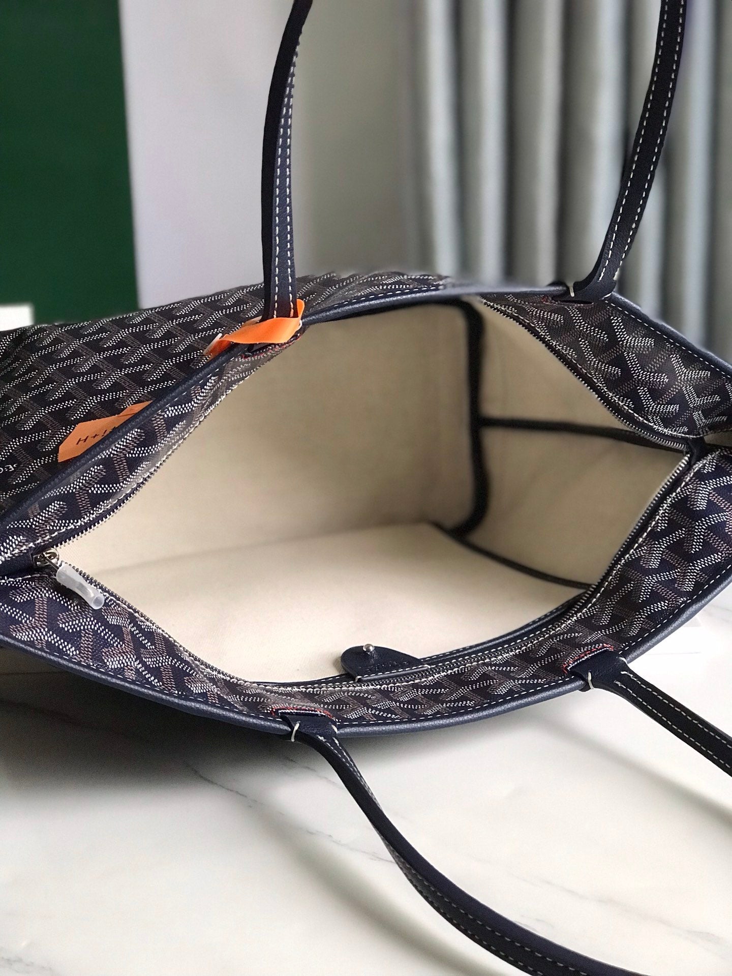Goyard Artois Bag 30cm Navy Blue Canvas & Calfskin