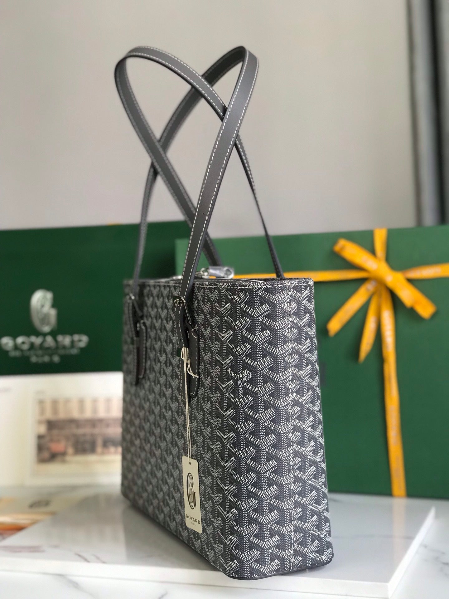 Goyard Okinawa PM Bag 35.5cm Grey Canvas&Calfskin