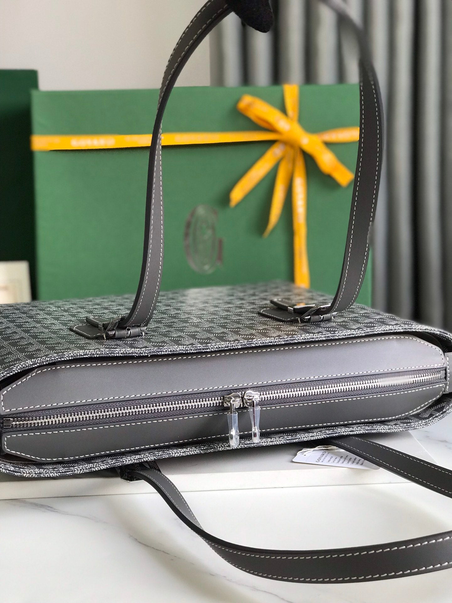 Goyard Okinawa PM Bag 35.5cm Grey Canvas&Calfskin