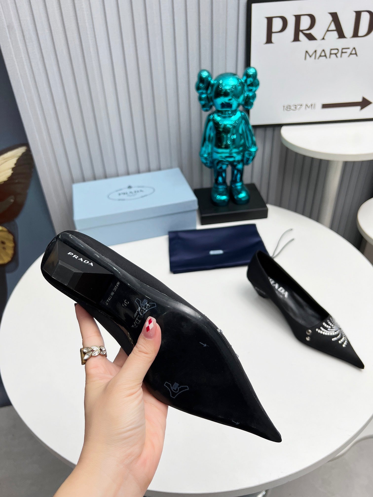 Prada 26SS Pumps 4cm Black Satin 680959