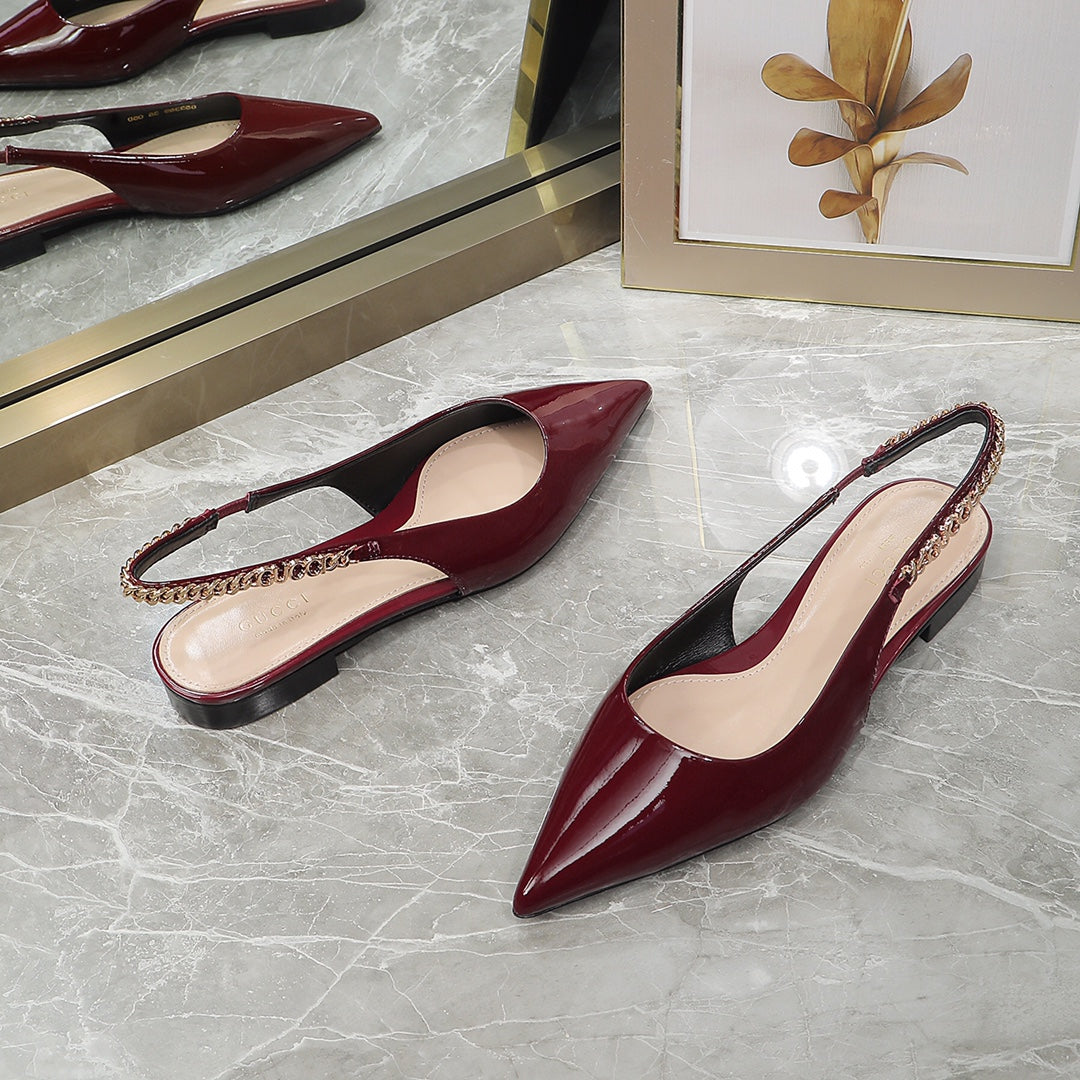 GG Signoria Slingback Flat red wine