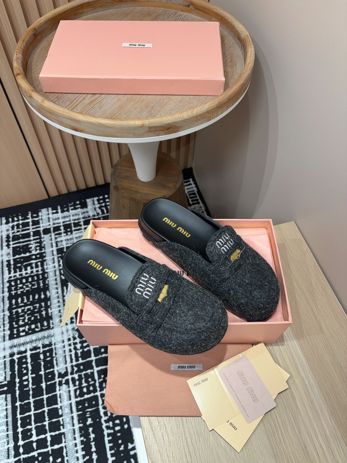 Miu Mules Black Original Wool
