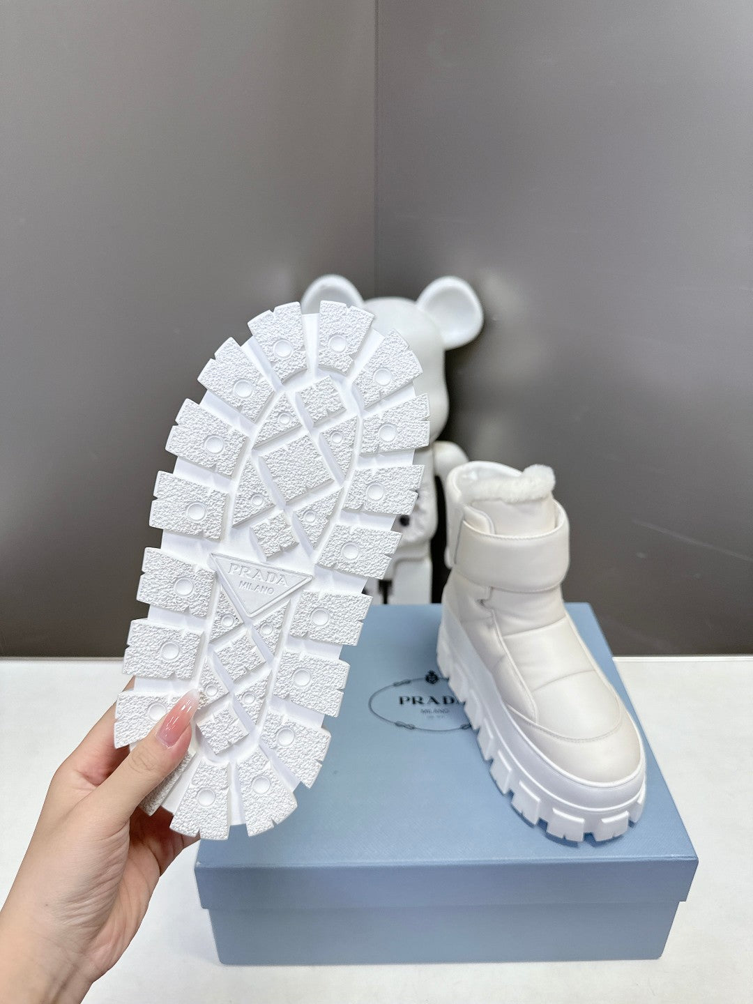 Prada 26s Platform Snow Boots With Strap Cowhide 951769