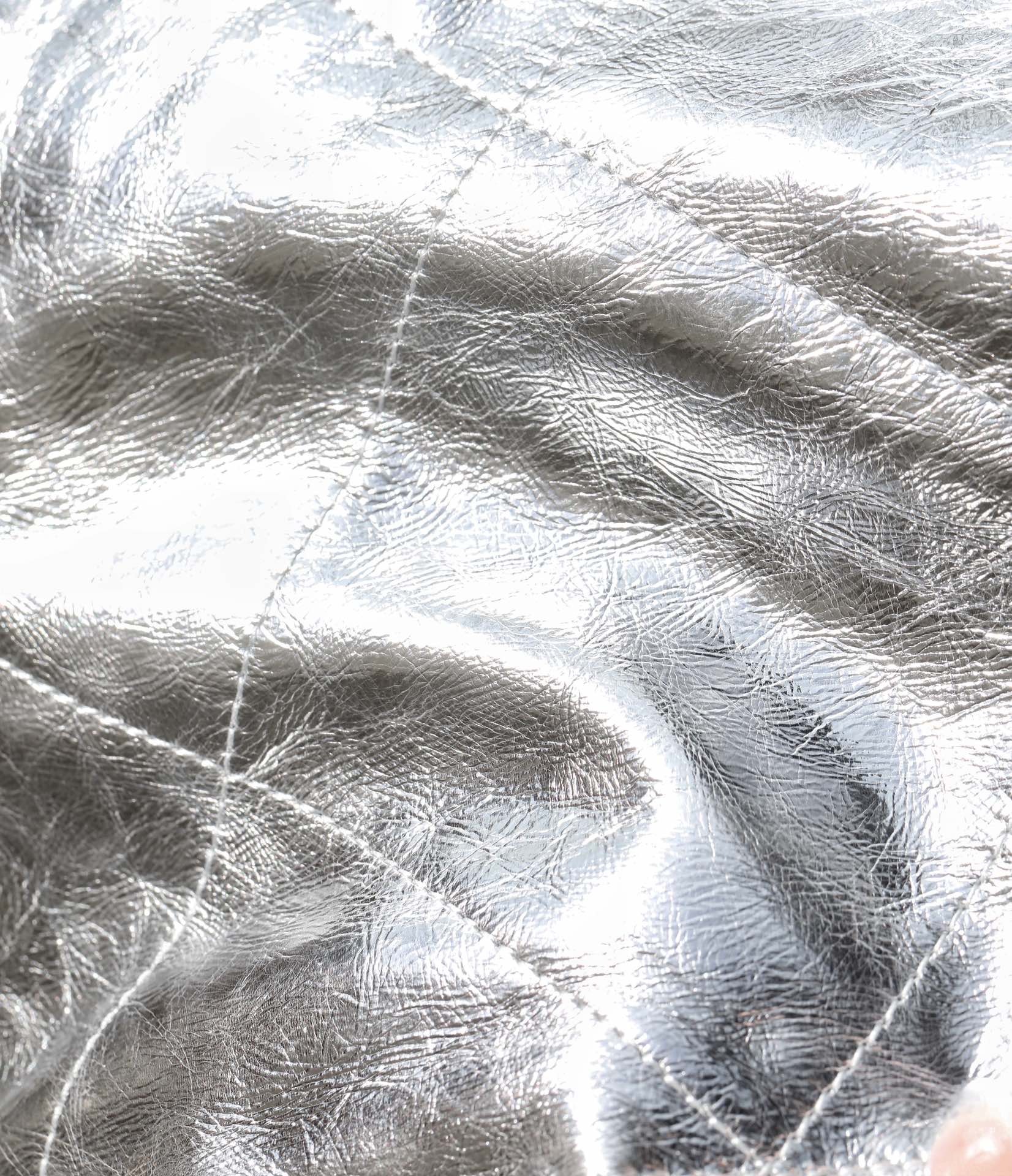 25C Hobo 22 Bag 19cm Silver Metalic Lambskin