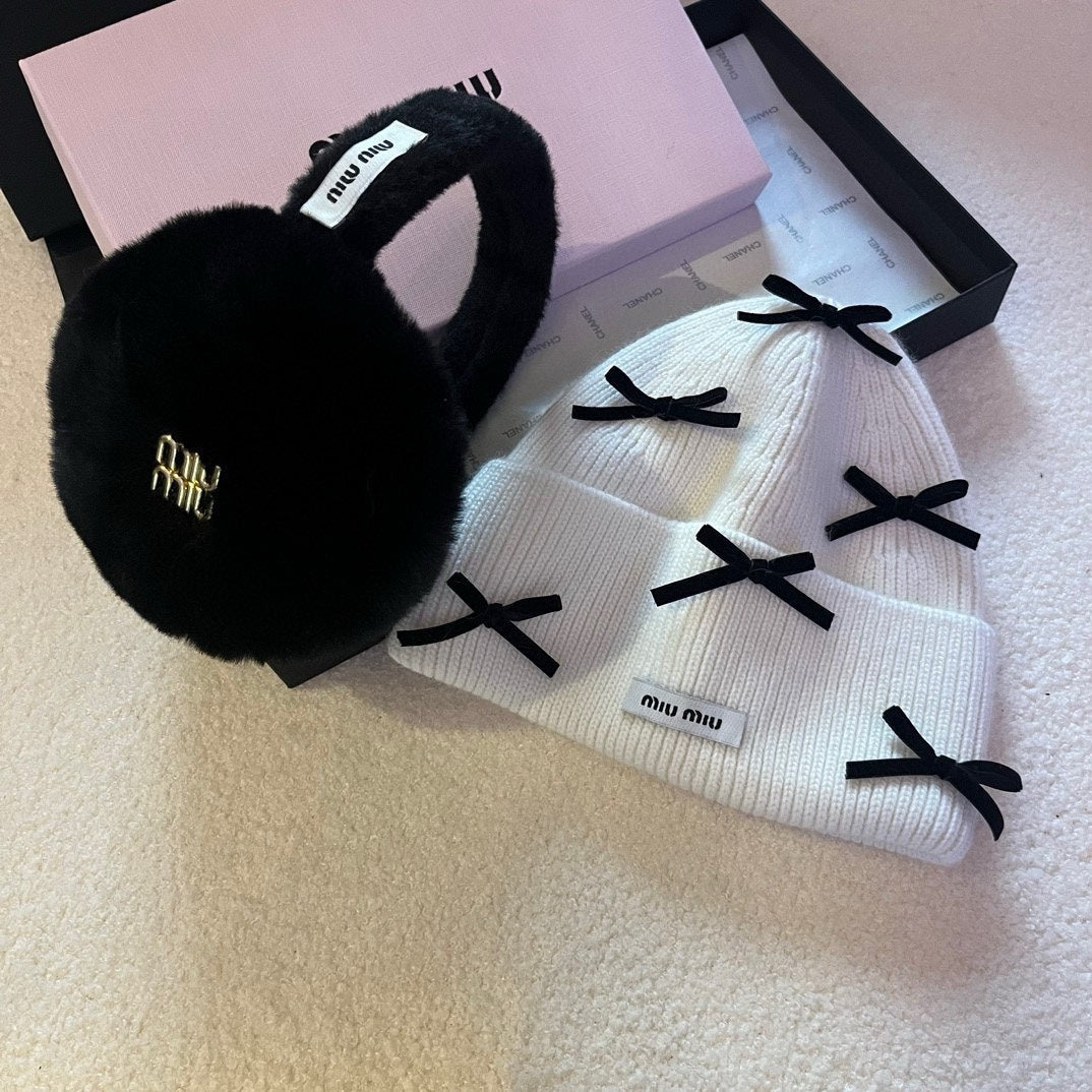 Miu Earmuffs Black Fur 490482