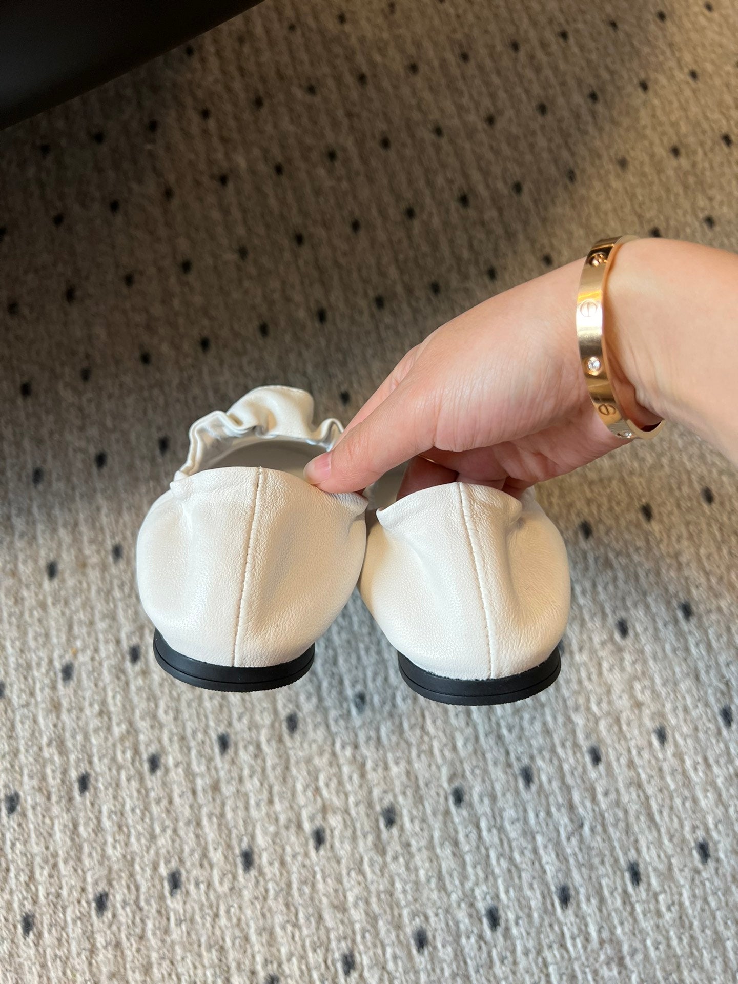 Miu 26s Ballerinas In White Ruches Nappa Calfskin