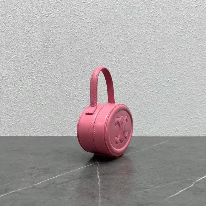 Celine Oval Minaudière Cuir Triomphe Pink Calfskin