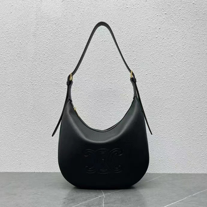 Celine Héloïse Bag Triomphe Black Grain Calfskin