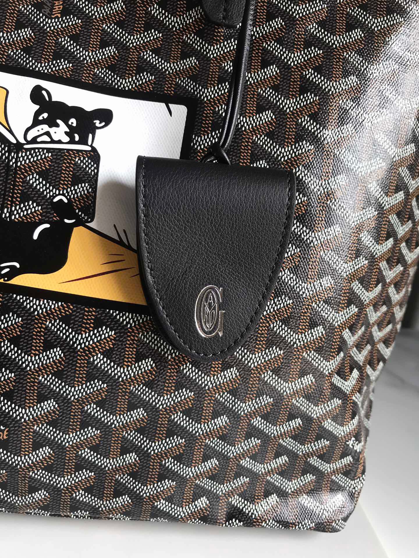 Goyard Hulot Saint Louis PM Bag 34cm Black Canvas & Calfskin
