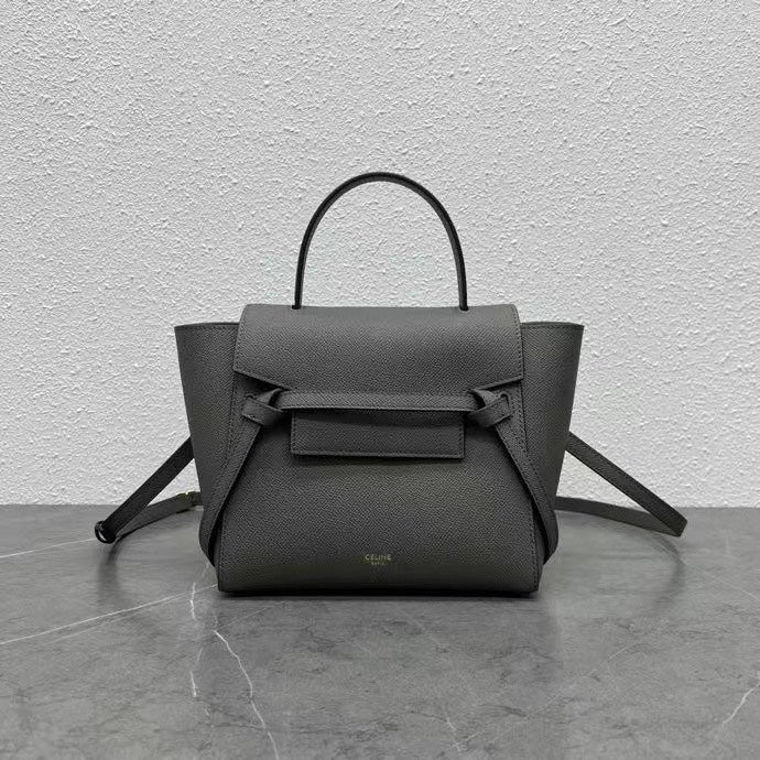 Celine Nano Belt Bag Grey Grain Leather