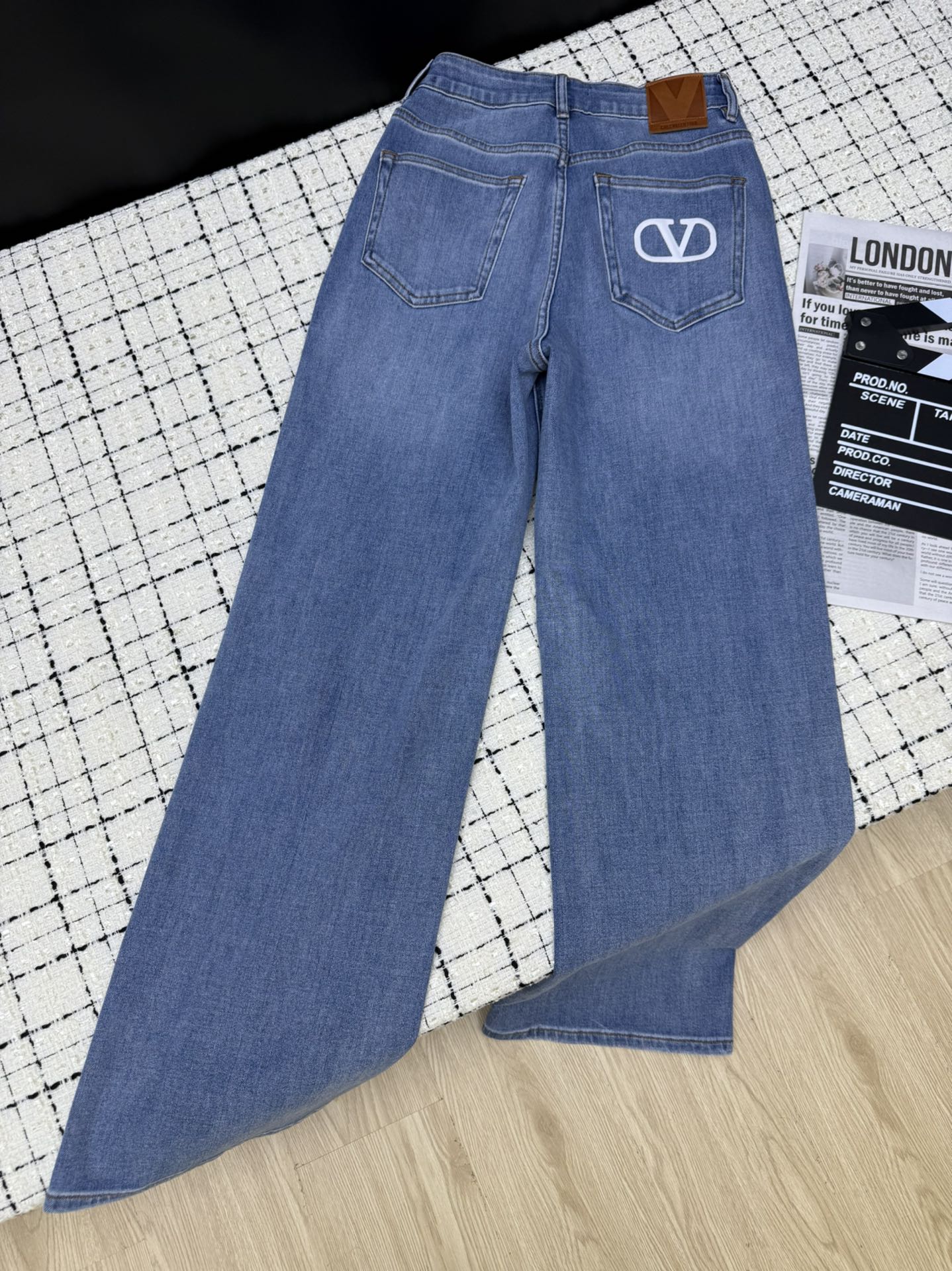 Valentino Flared Jeans Embroidered Logo Applique 404871