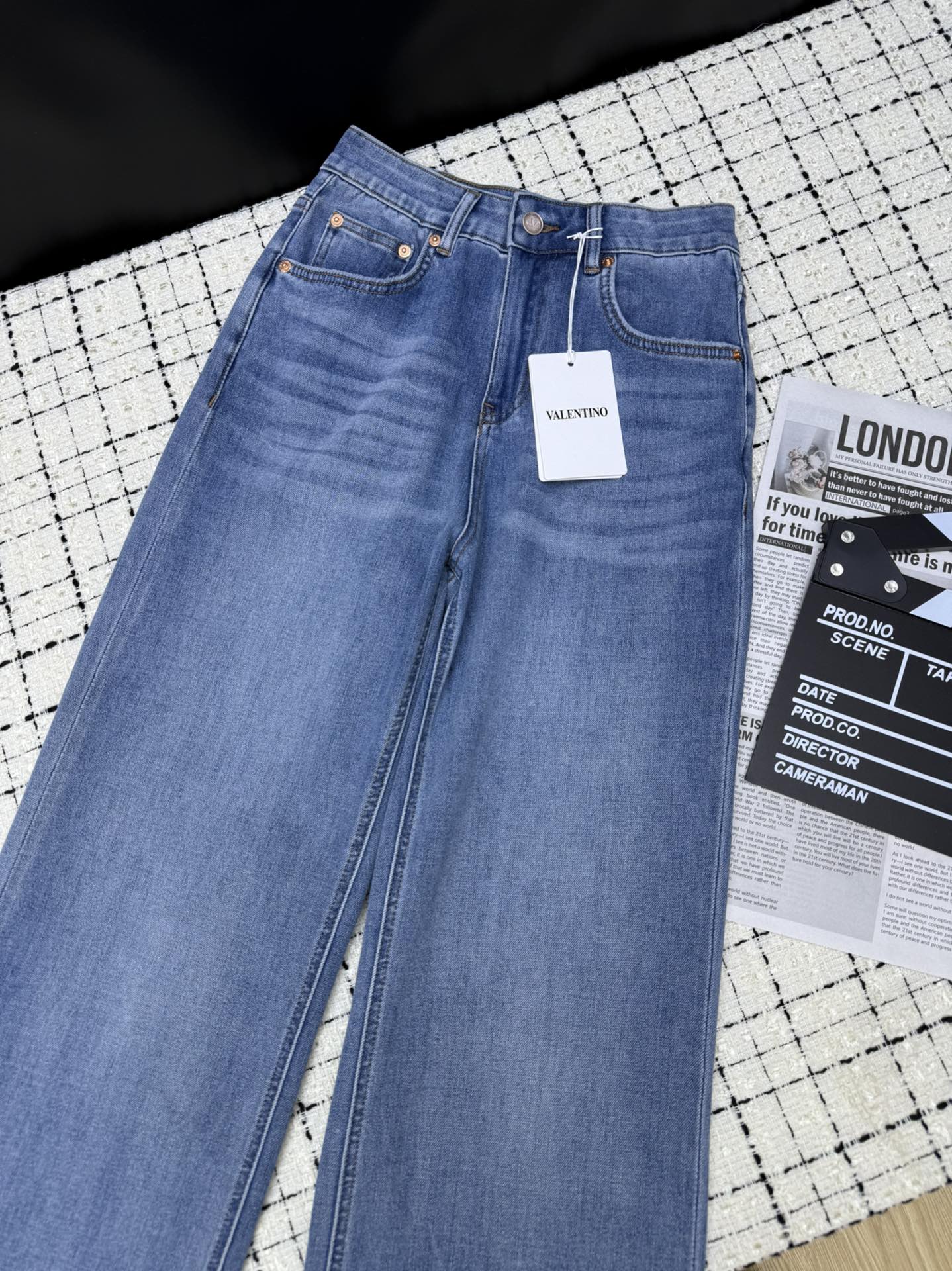 Valentino Flared Jeans Embroidered Logo Applique 404871