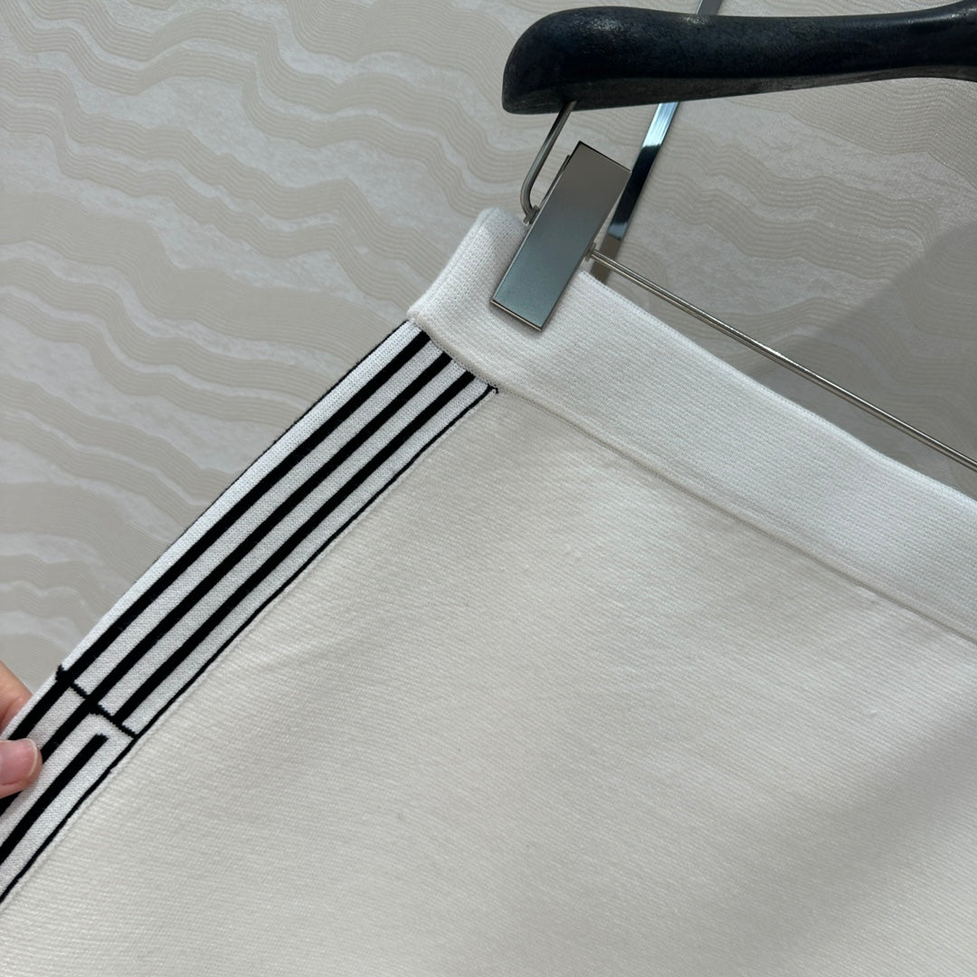 CD Short Skirt White Viscose Polyamide