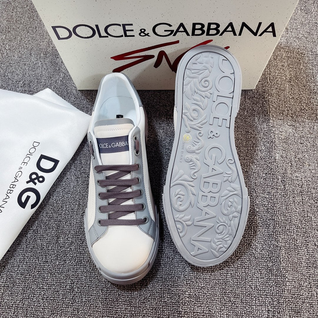 DC Heren Portofino Sneakers Grey Silk & Sheepskin 288468