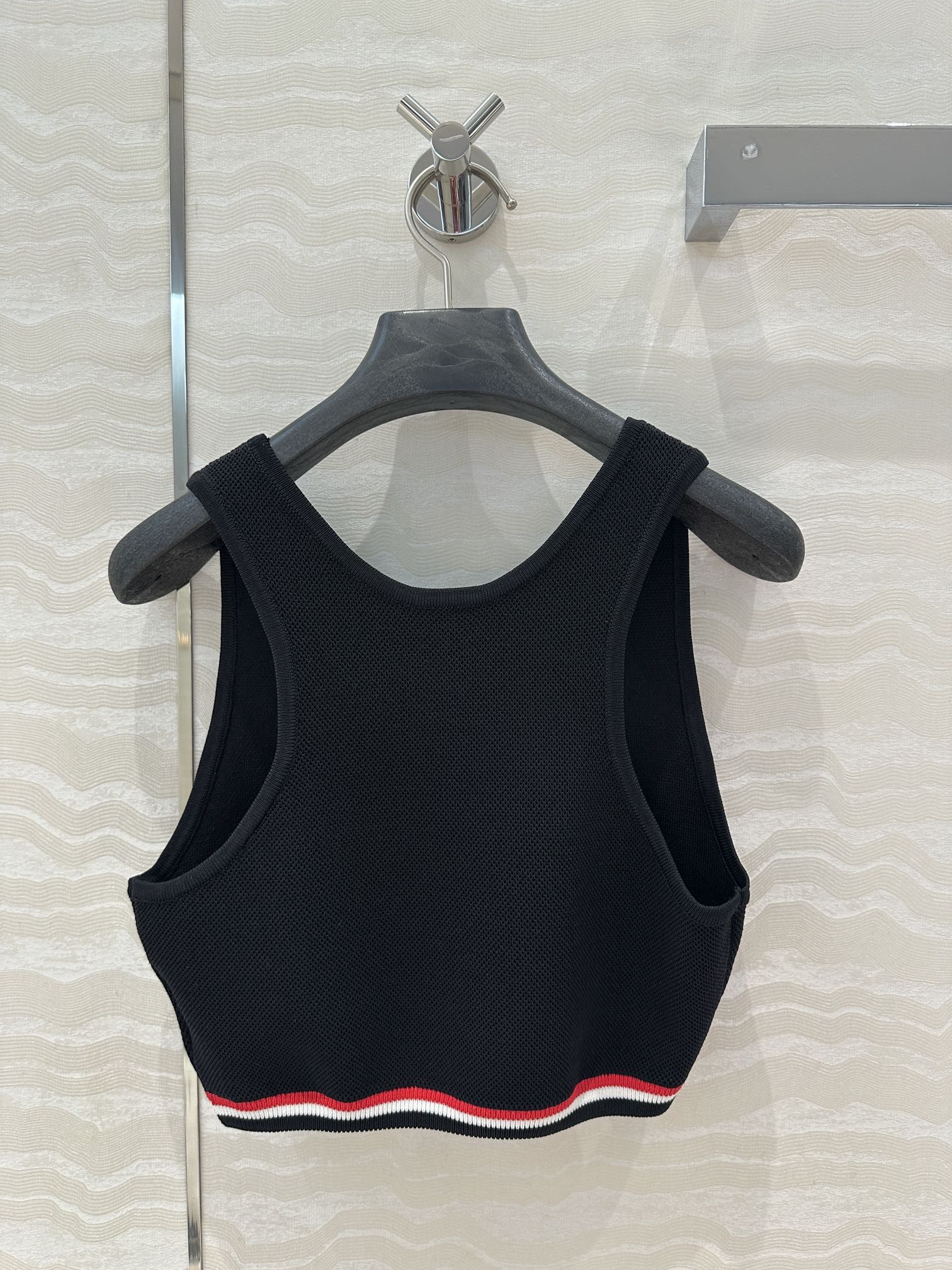 CD Sport Knitted Top Vest Black Linen Silk