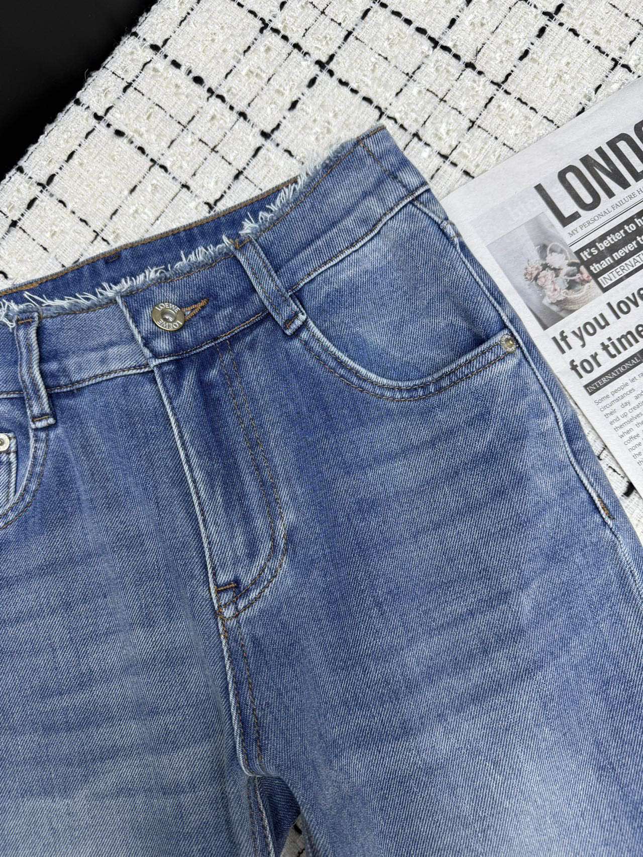 Loewe Flared Jeans Embroidered Logo Applique 404863
