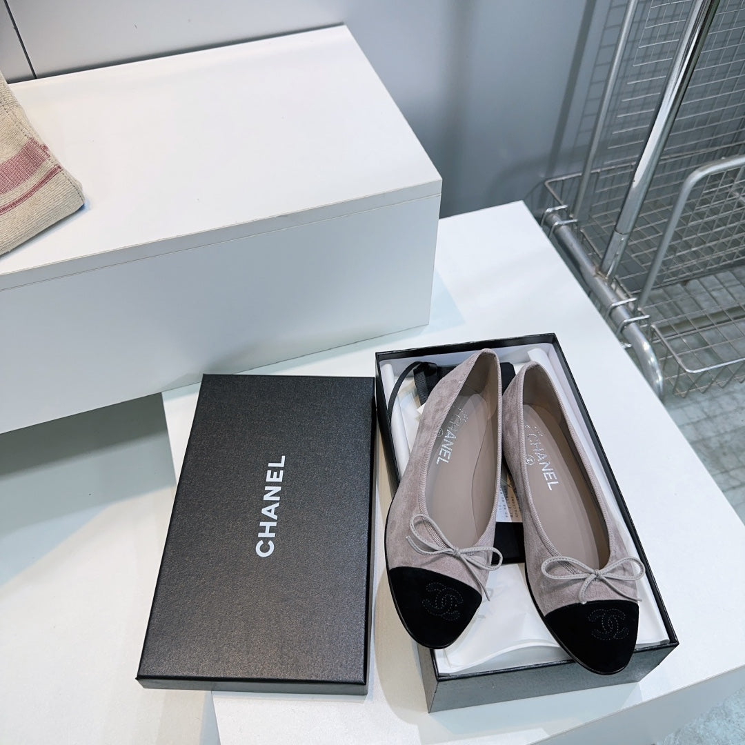 CC 25 Ballet Flat Grey Black Suede 388471